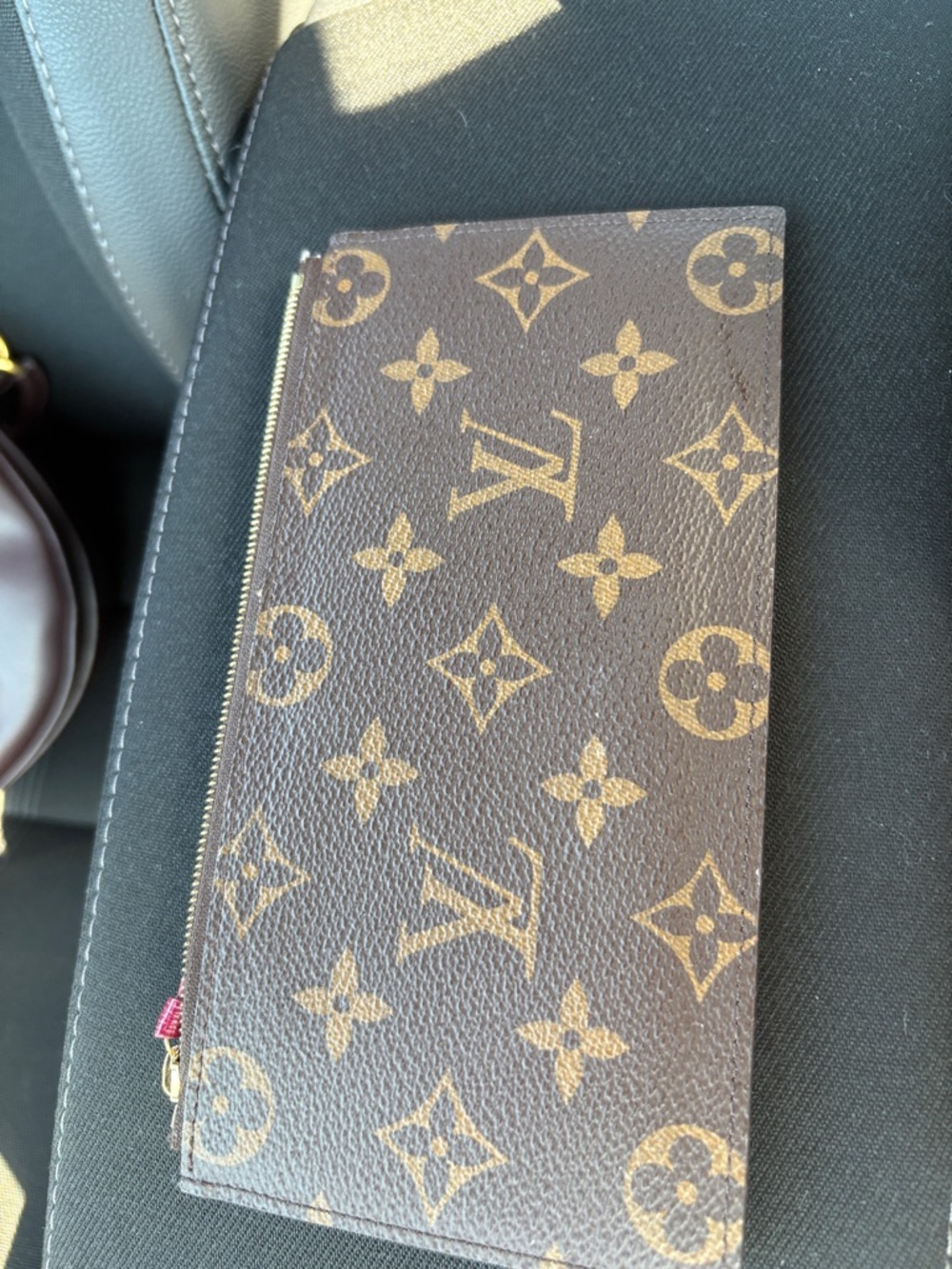 Louis Vuitton Monogram Zip Pouch in Brown and Tan